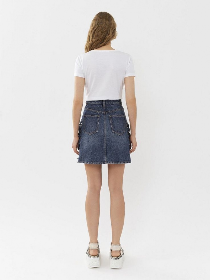 Chloe Mini Skirts Faded Denim | CHE-SR14084