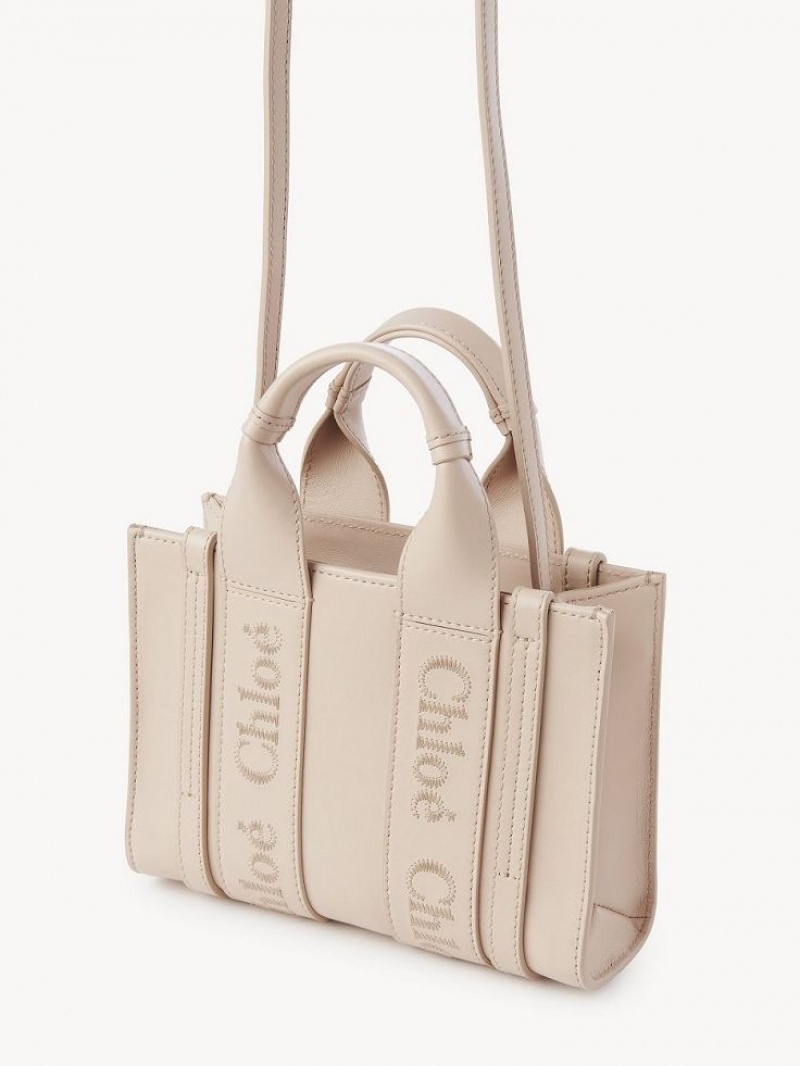 Chloe Mini Woody Crossbody Bags Cement Pink | CHE-SR13562