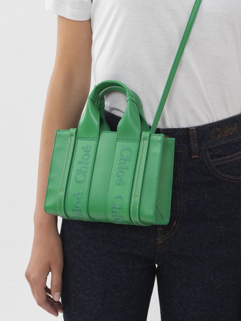 Chloe Mini Woody Crossbody Bags POP GREEN | CHE-SR13527