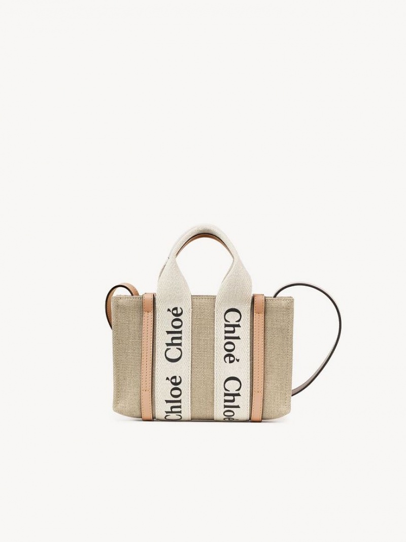 Chloe Mini Woody Crossbody Bags White - Beige 1 | CHE-SR13507