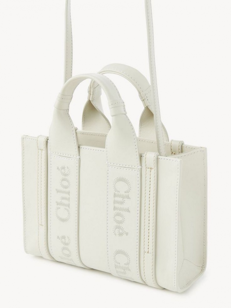 Chloe Mini Woody Crossbody Bags White | CHE-SR13530