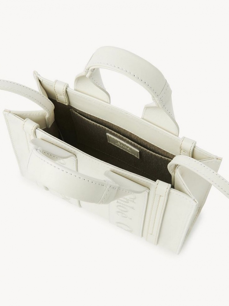 Chloe Mini Woody Crossbody Bags White | CHE-SR13530