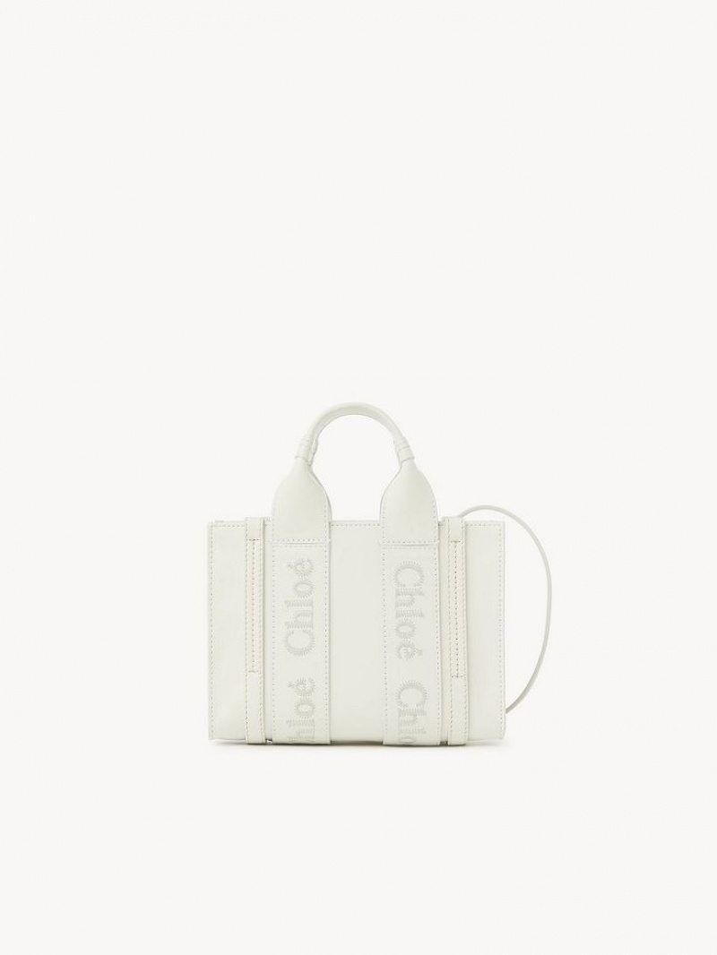 Chloe Mini Woody Crossbody Bags White | CHE-SR13530