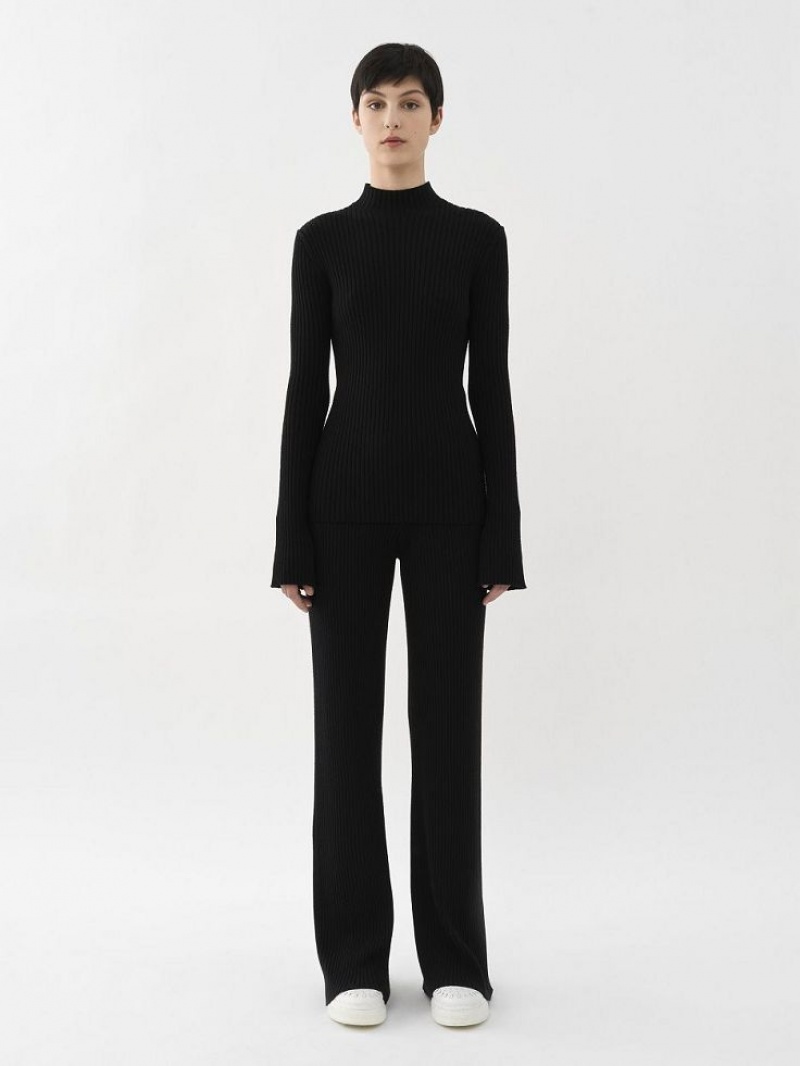 Chloe Mock-neck Knitwear Black | CHE-SR13919