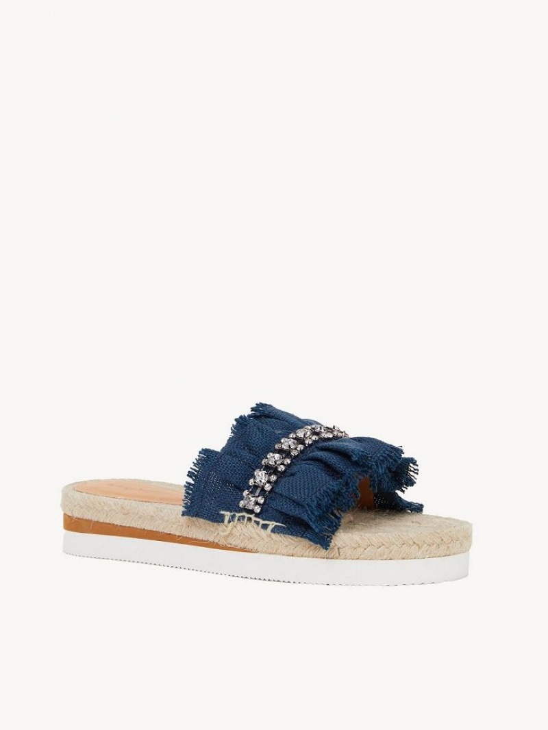 Chloe Mollie Espadrille Flats PETROL | CHE-SR14807