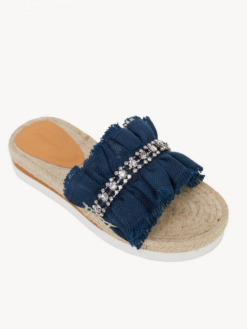 Chloe Mollie Espadrille Flats PETROL | CHE-SR14807