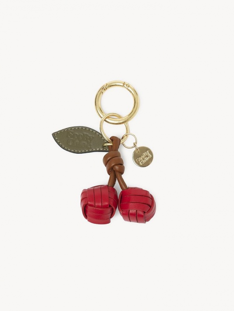 Chloe My Sbc Cherry Woven Key Chain Red Flame | CHE-SR14940