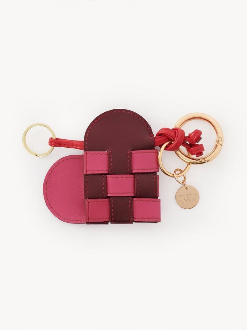 Chloe My Sbc Woven Heart Key Chain Red Crush | CHE-SR14942