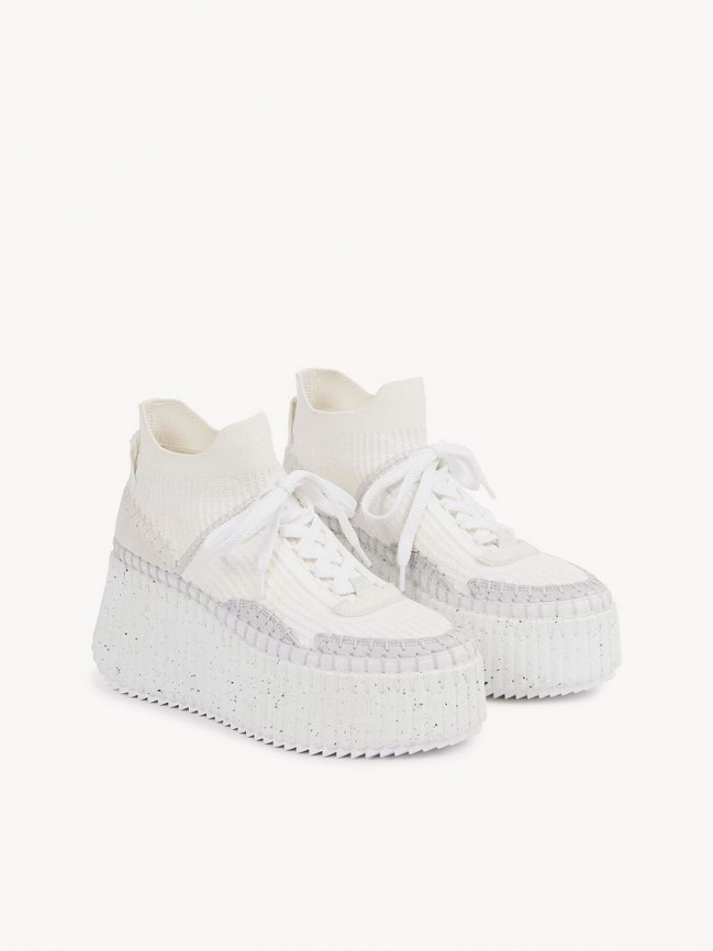 Chloe Nama Wedge Sneakers White | CHE-SR14188