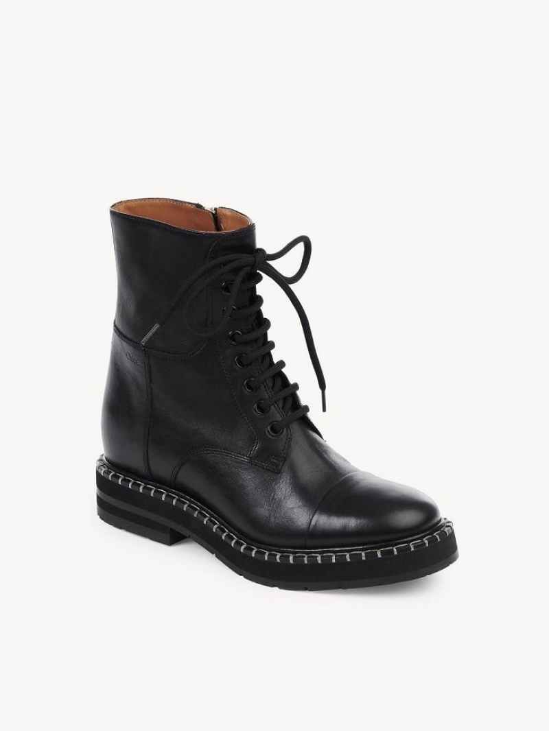 Chloe Noua Combat Boots Black | CHE-SR14242