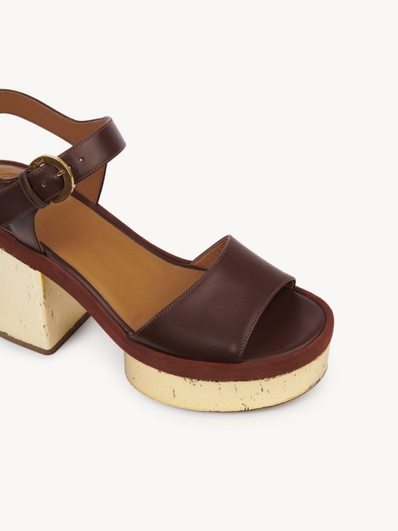 Chloe Odina High-heel Sandals BRUNET BROWN | CHE-SR14179