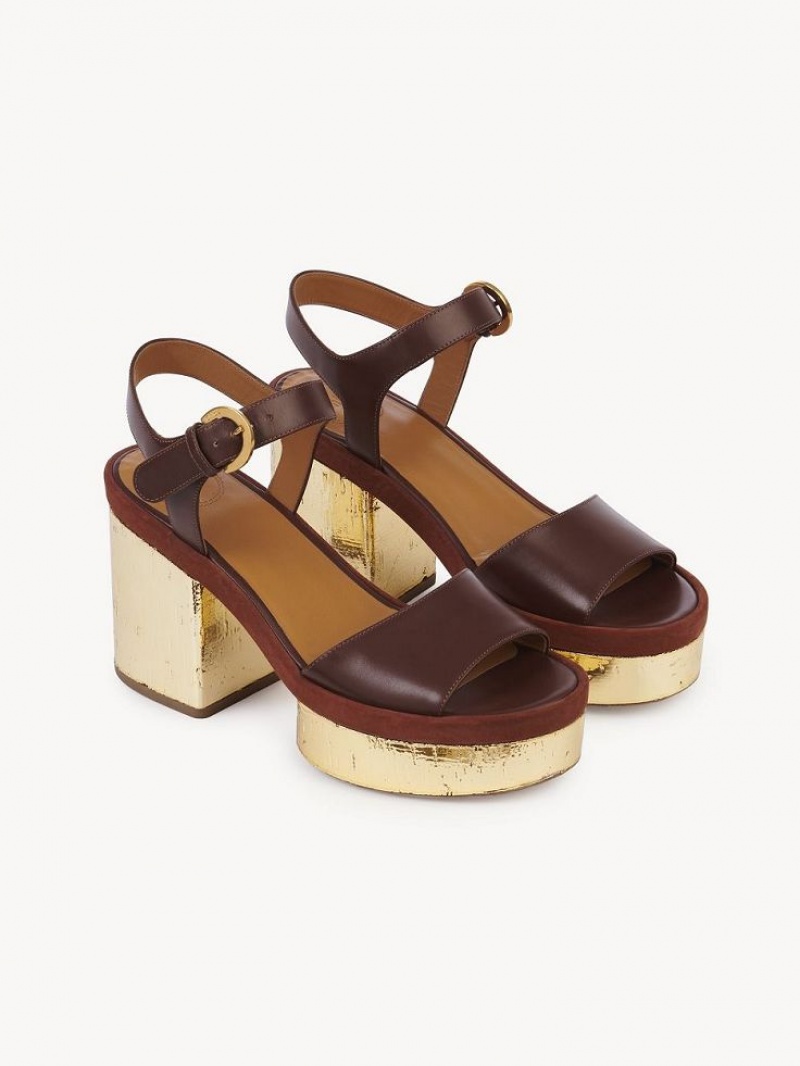 Chloe Odina High-heel Sandals BRUNET BROWN | CHE-SR14179