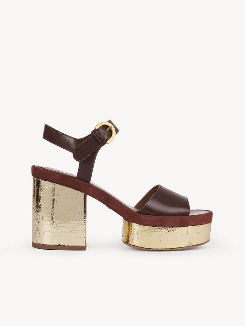 Chloe Odina High-heel Sandals BRUNET BROWN | CHE-SR14179