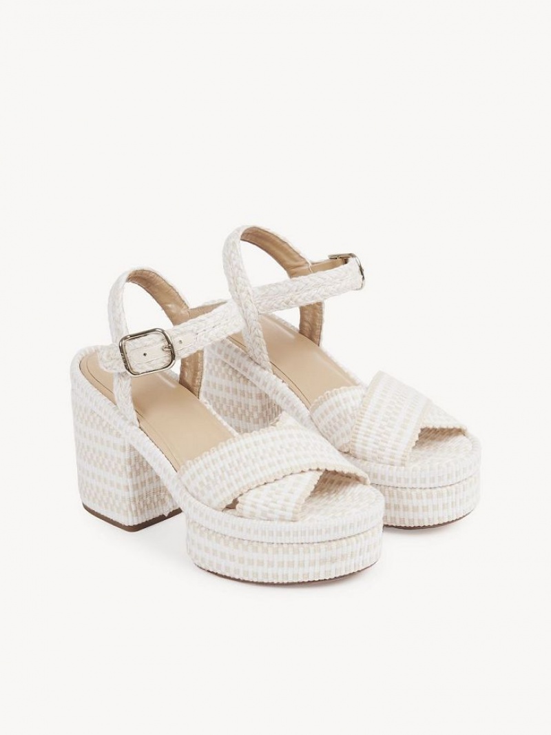 Chloe Odina High-heel Sandals Eggshell | CHE-SR14137