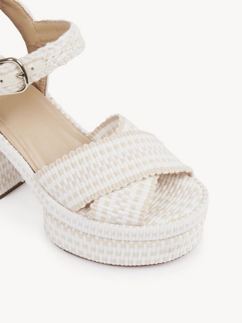 Chloe Odina High-heel Sandals Eggshell | CHE-SR14137