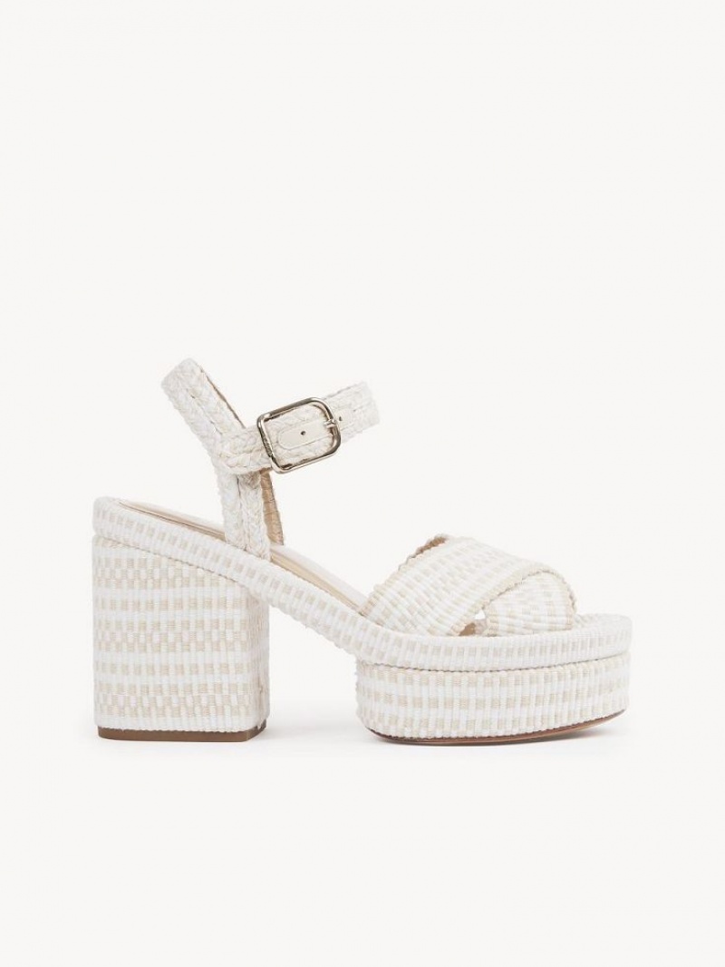 Chloe Odina High-heel Sandals Eggshell | CHE-SR14137