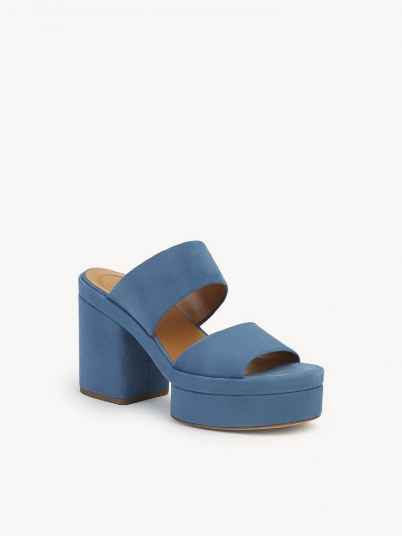 Chloe Odina High-heel Sandals Shady Cobalt | CHE-SR14166