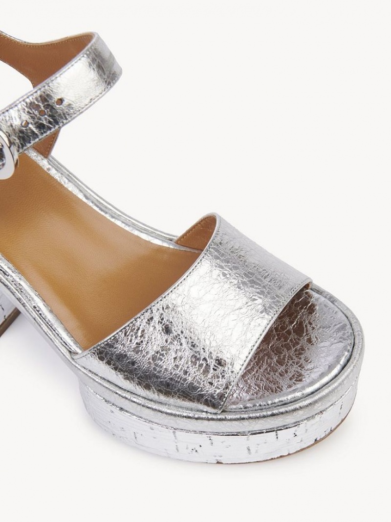 Chloe Odina High-heel Sandals Silver | CHE-SR14165