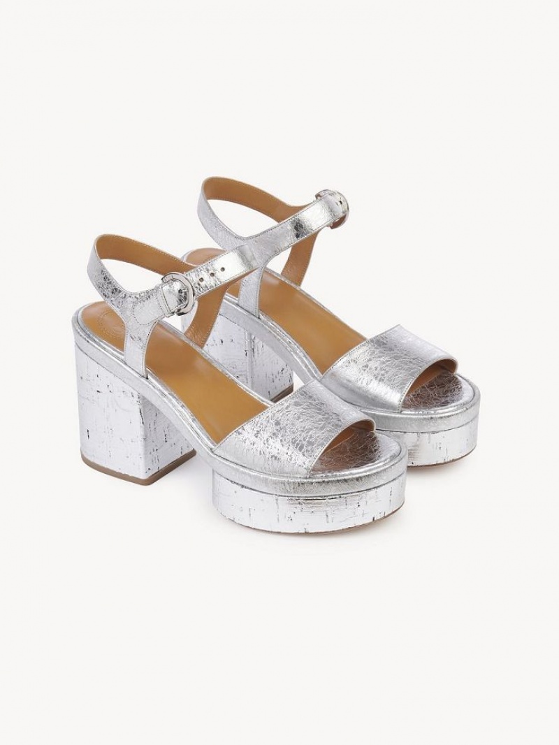 Chloe Odina High-heel Sandals Silver | CHE-SR14165