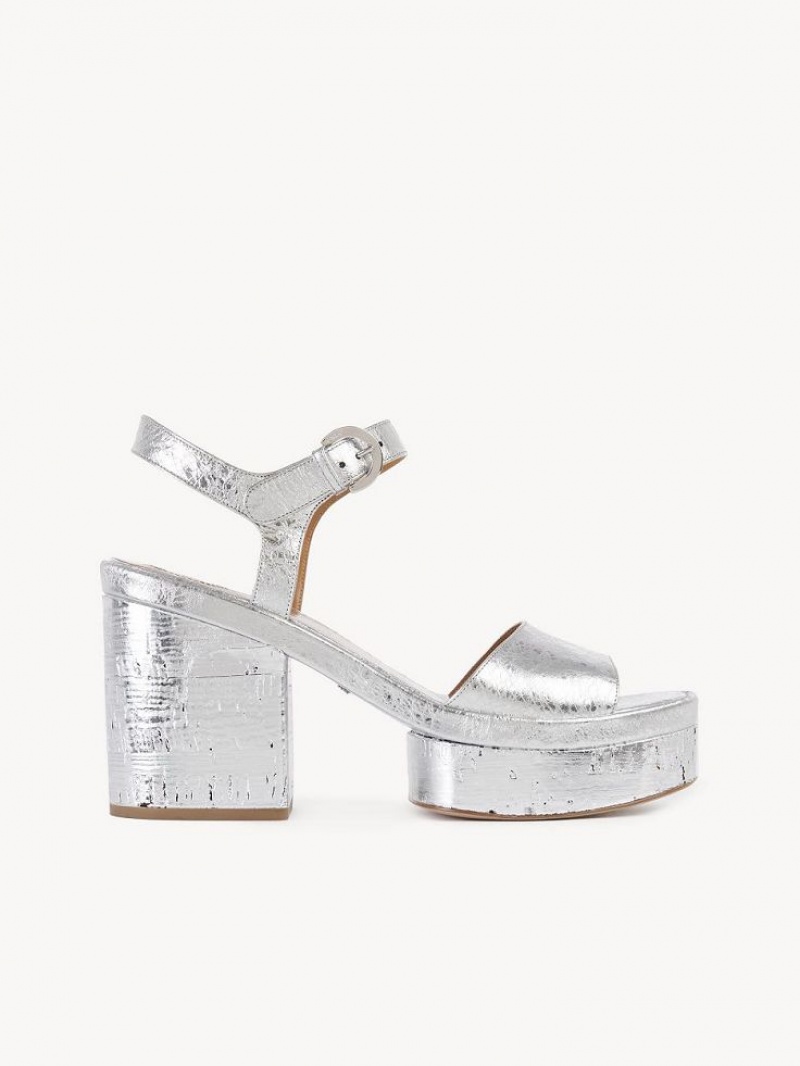 Chloe Odina High-heel Sandals Silver | CHE-SR14165