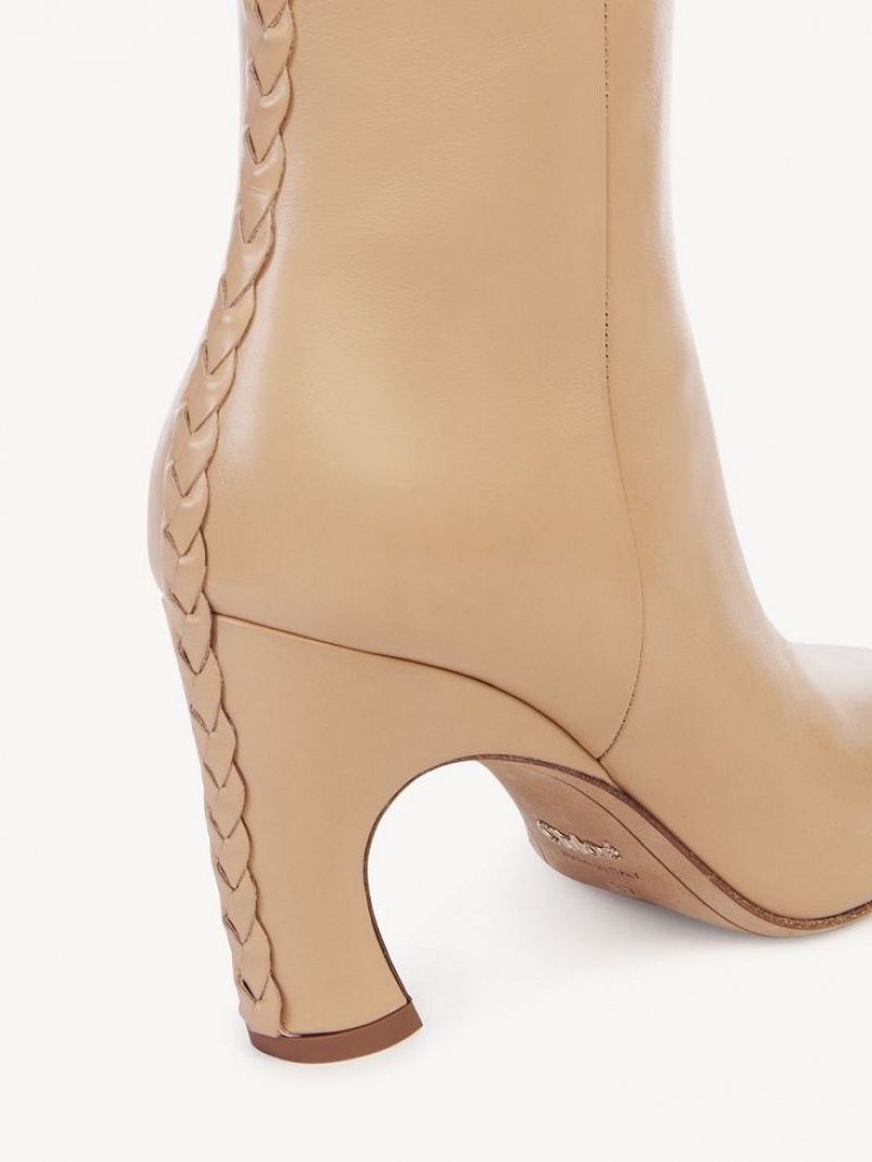 Chloe Oli Ankle Boots Biscotti Beige | CHE-SR14226