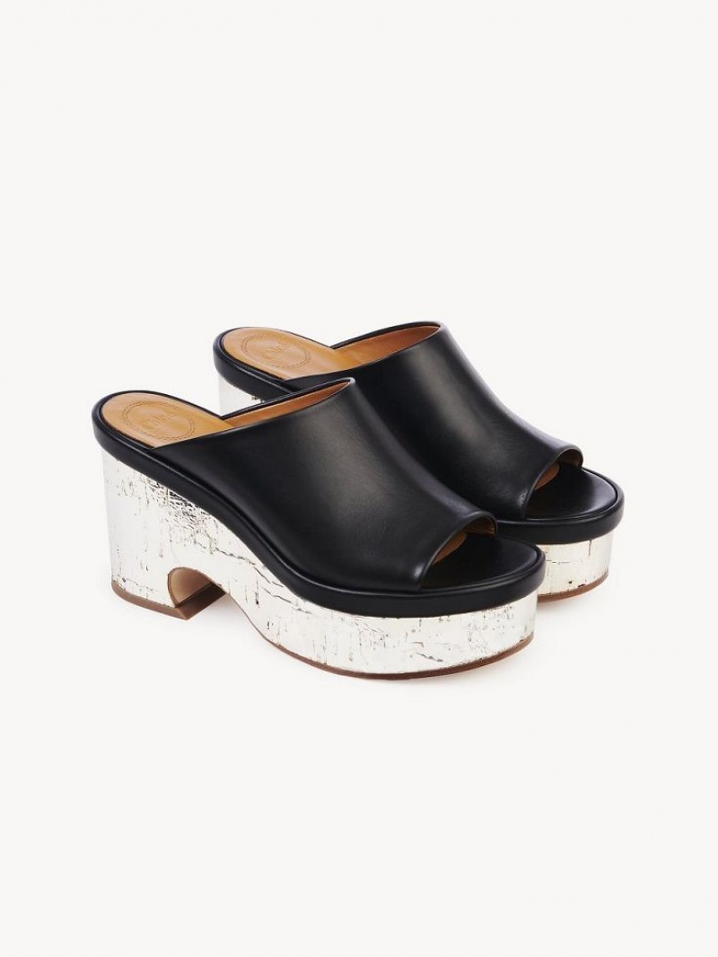 Chloe Oli Platform Mule Black | CHE-SR14156