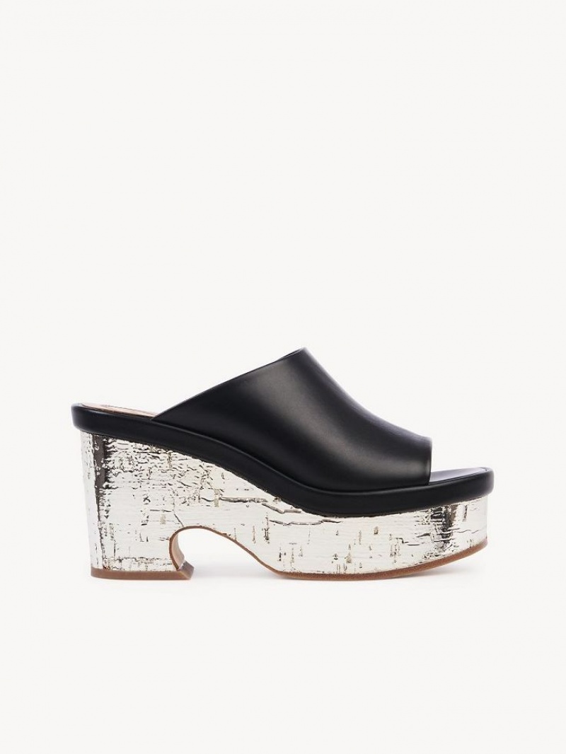 Chloe Oli Platform Mule Black | CHE-SR14156