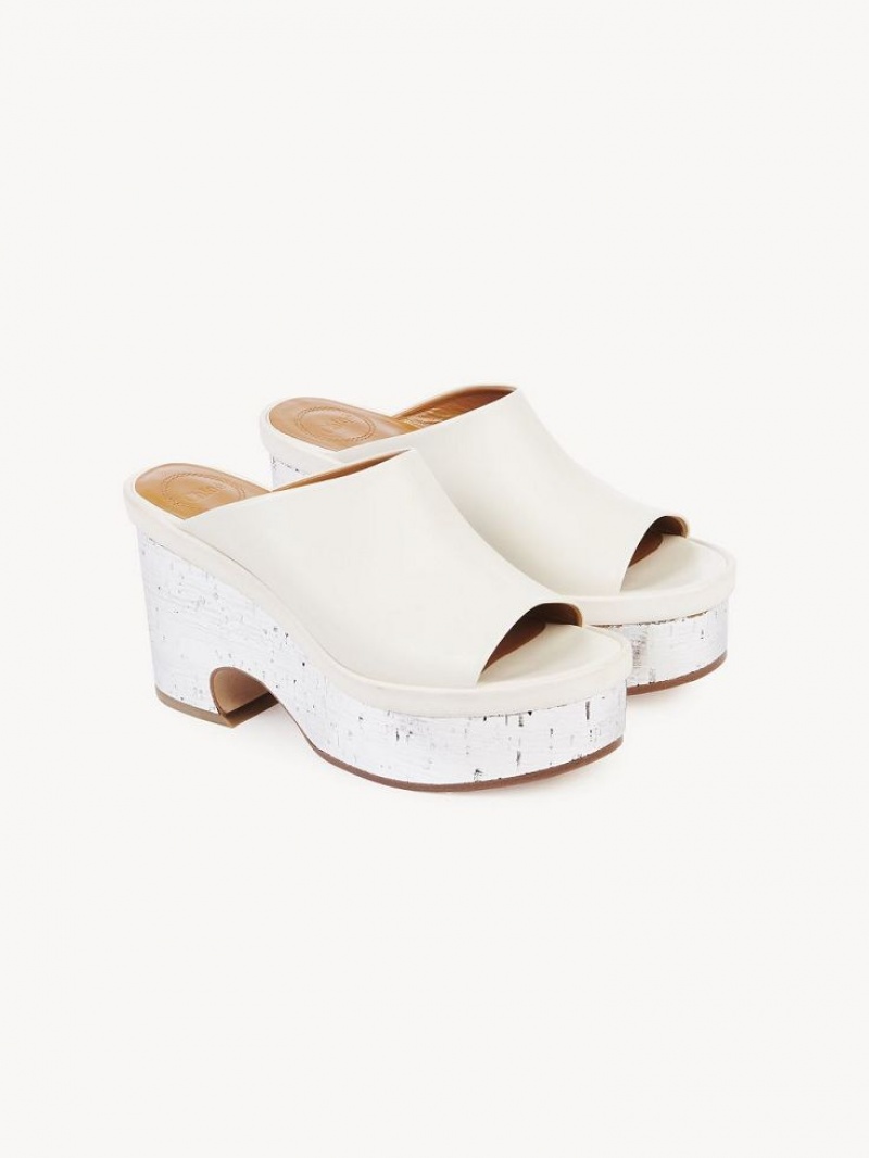 Chloe Oli Platform Mule White | CHE-SR14155