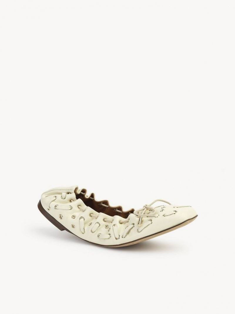 Chloe Oracia Ballet Flat Eggshell | CHE-SR14266