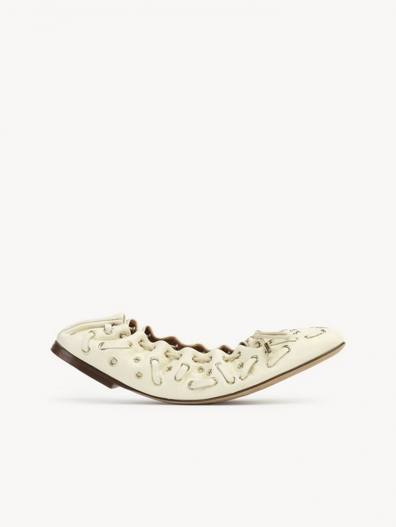 Chloe Oracia Ballet Flat Eggshell | CHE-SR14266