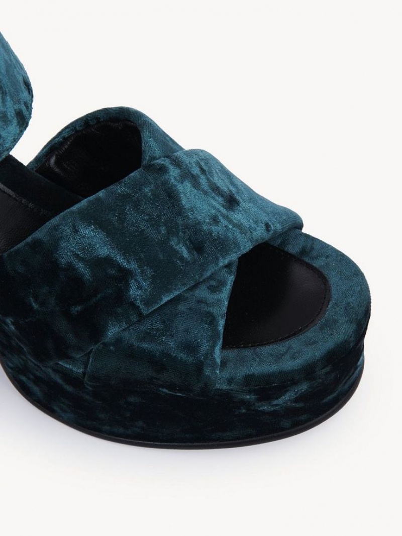 Chloe Orla Platform Sandals GREEN 425 | CHE-SR14808