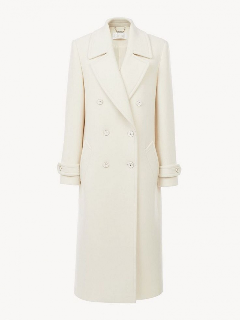 Chloe Overcoat Coats Eden White | CHE-SR13780