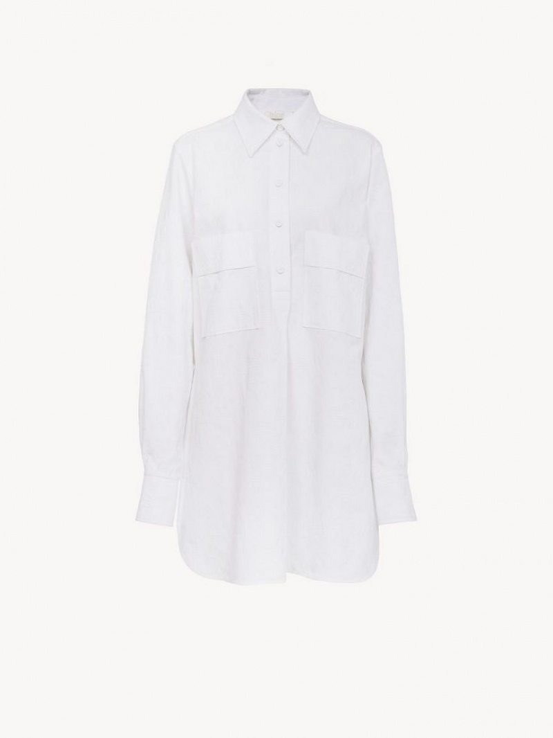 Chloe Oversized Shirts White | CHE-SR13893