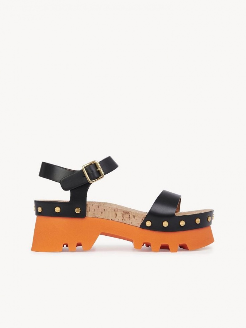 Chloe Owena Platform Sandals Black | CHE-SR14152