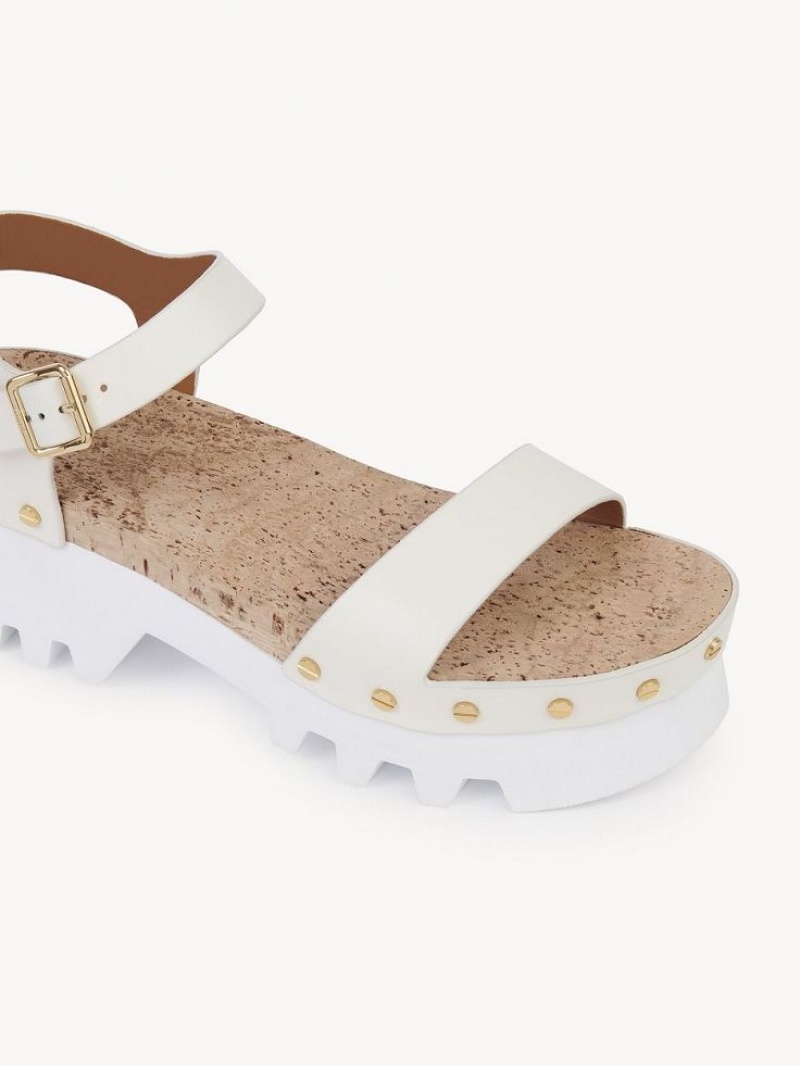 Chloe Owena Platform Sandals Cloudy White | CHE-SR14162