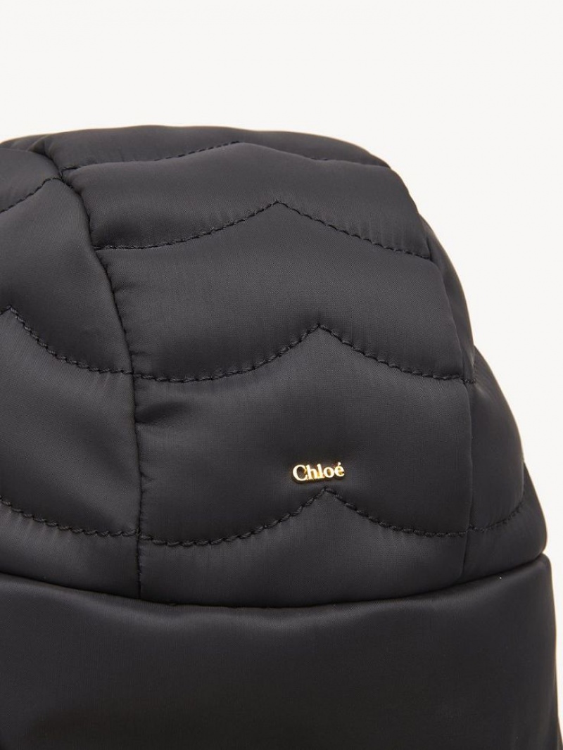 Chloe Padded Chapka Hats Black | CHE-SR14482