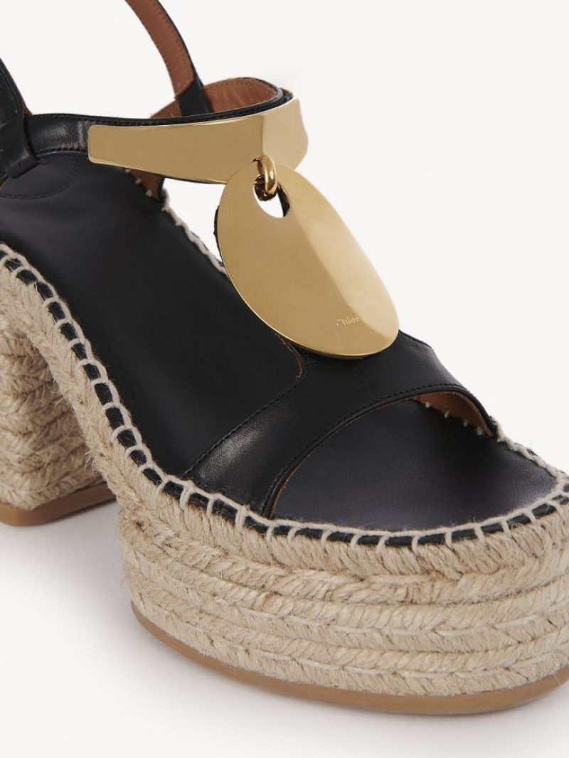 Chloe Pema Espadrille BLACK GOLD. | CHE-SR14151