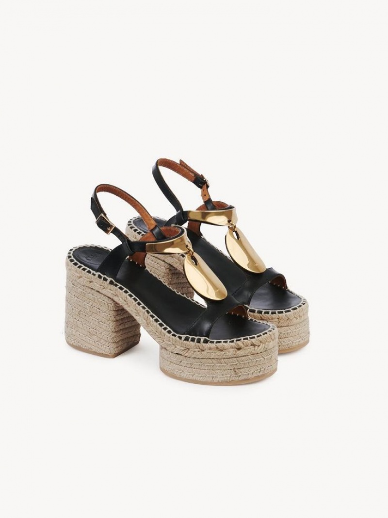 Chloe Pema Espadrille BLACK GOLD. | CHE-SR14151