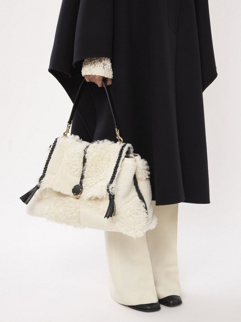 Chloe Penelope Large Soft Shoulder Bags Snow White | CHE-SR13442