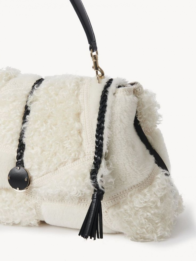 Chloe Penelope Large Soft Shoulder Bags Snow White | CHE-SR13442