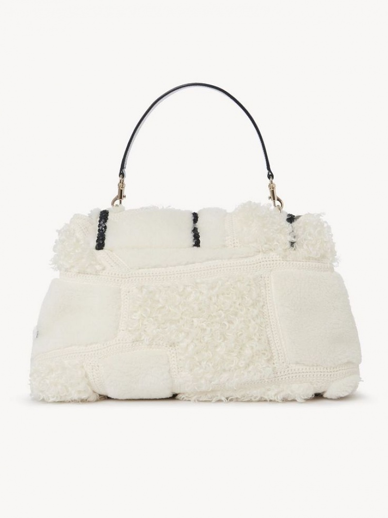 Chloe Penelope Large Soft Shoulder Bags Snow White | CHE-SR13442