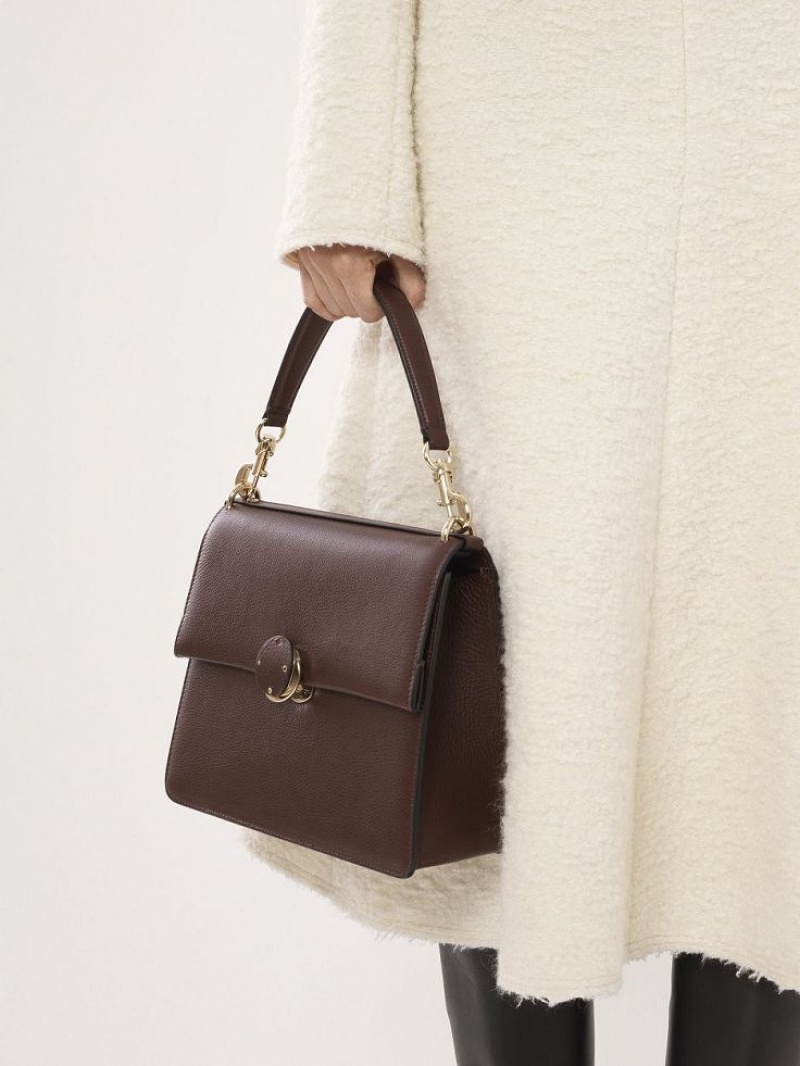 Chloe Penelope Medium Top Handle Shoulder Bags Chocolate | CHE-SR13443