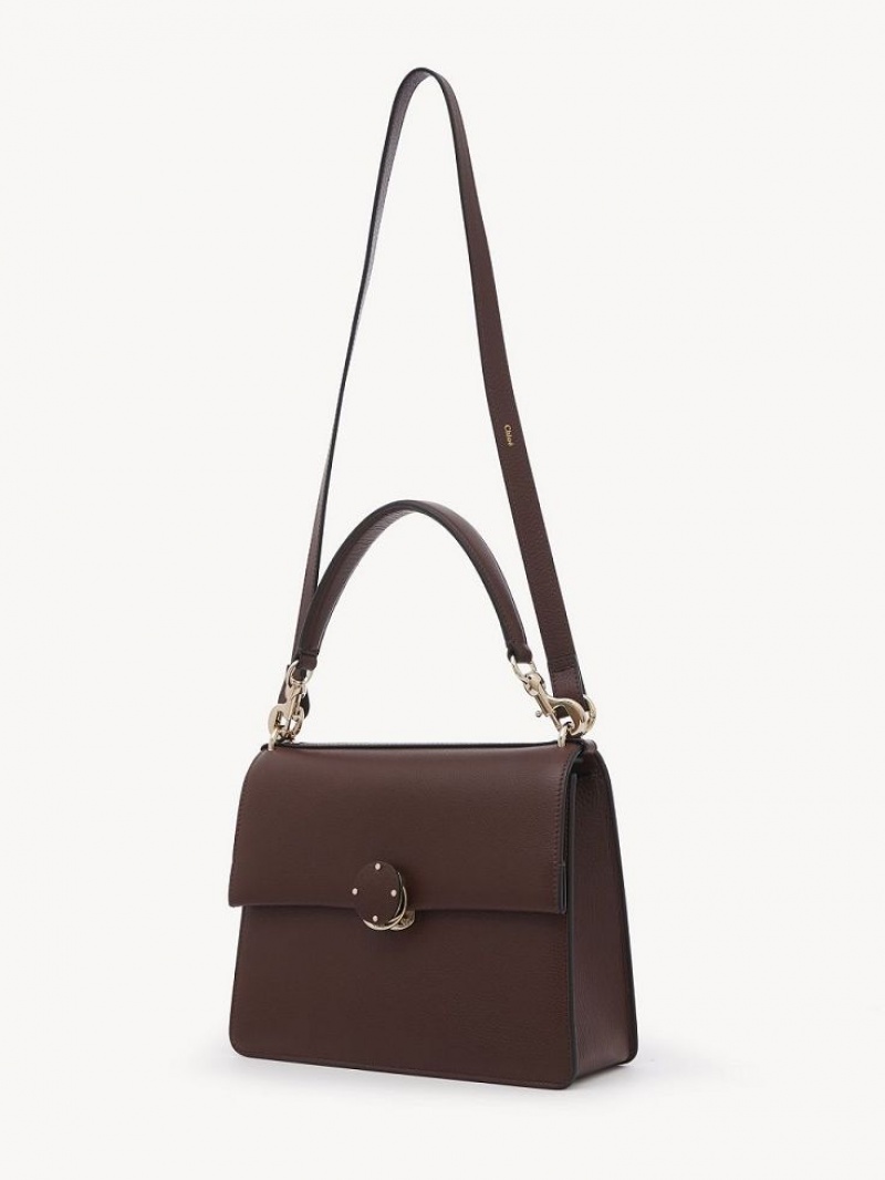 Chloe Penelope Medium Top Handle Shoulder Bags Chocolate | CHE-SR13443