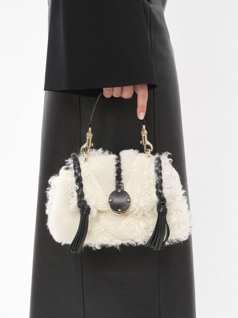 Chloe Penelope Mini Soft Shoulder Bags Snow White | CHE-SR13441