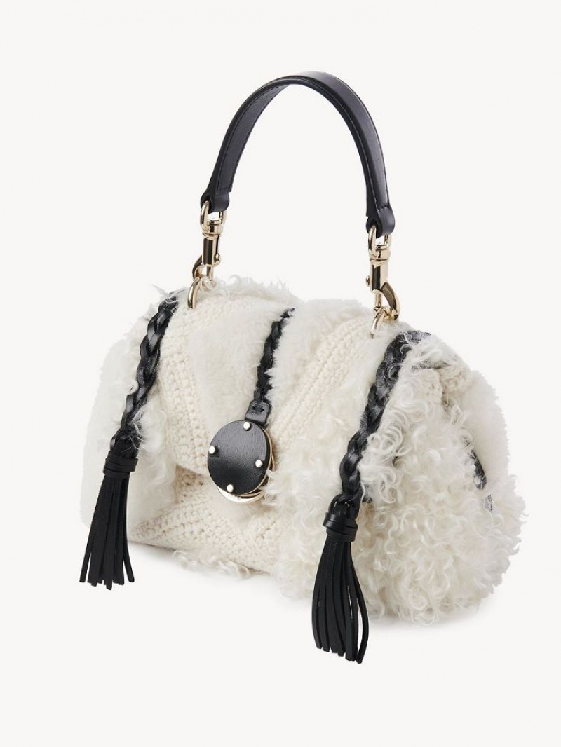 Chloe Penelope Mini Soft Shoulder Bags Snow White | CHE-SR13441