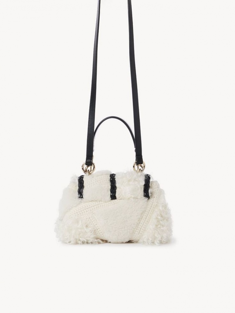 Chloe Penelope Mini Soft Shoulder Bags Snow White | CHE-SR13441