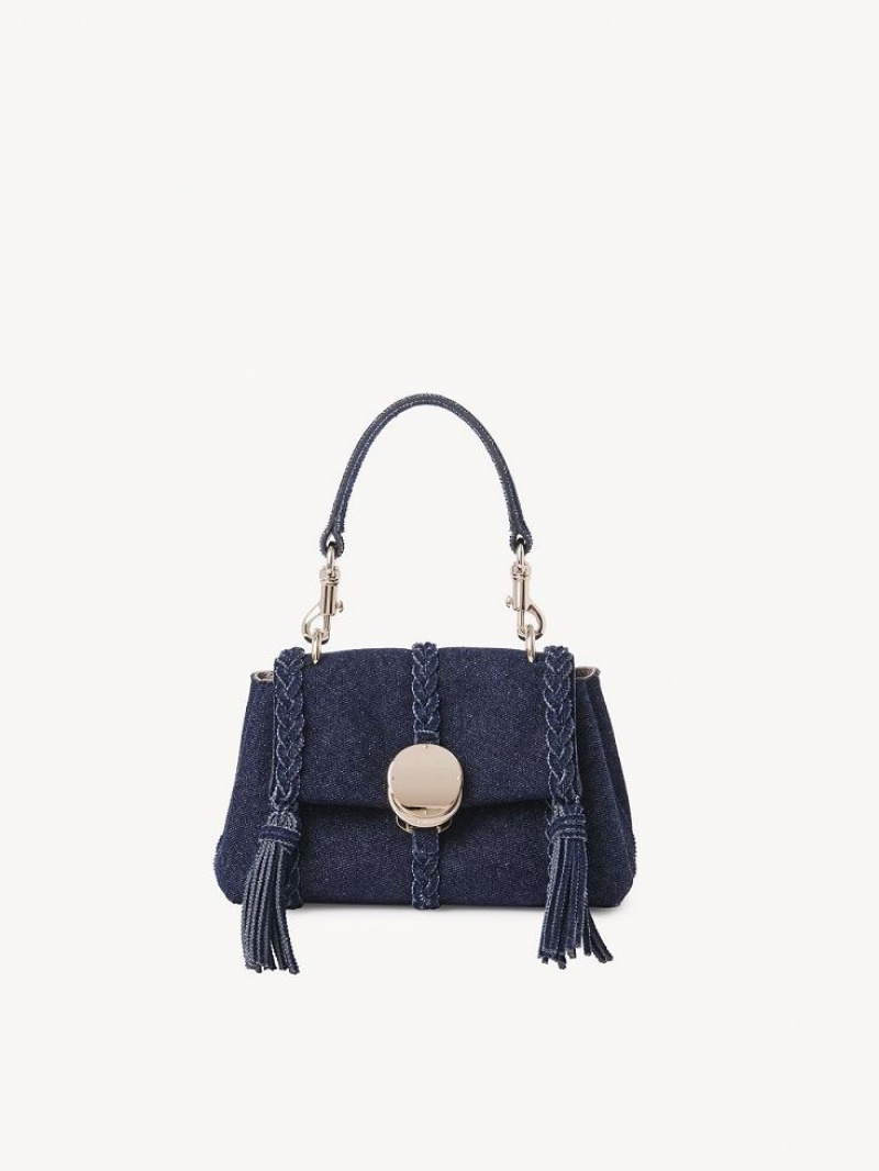 Chloe Penelope Soft Shoulder Mini Bags Denim | CHE-SR13705