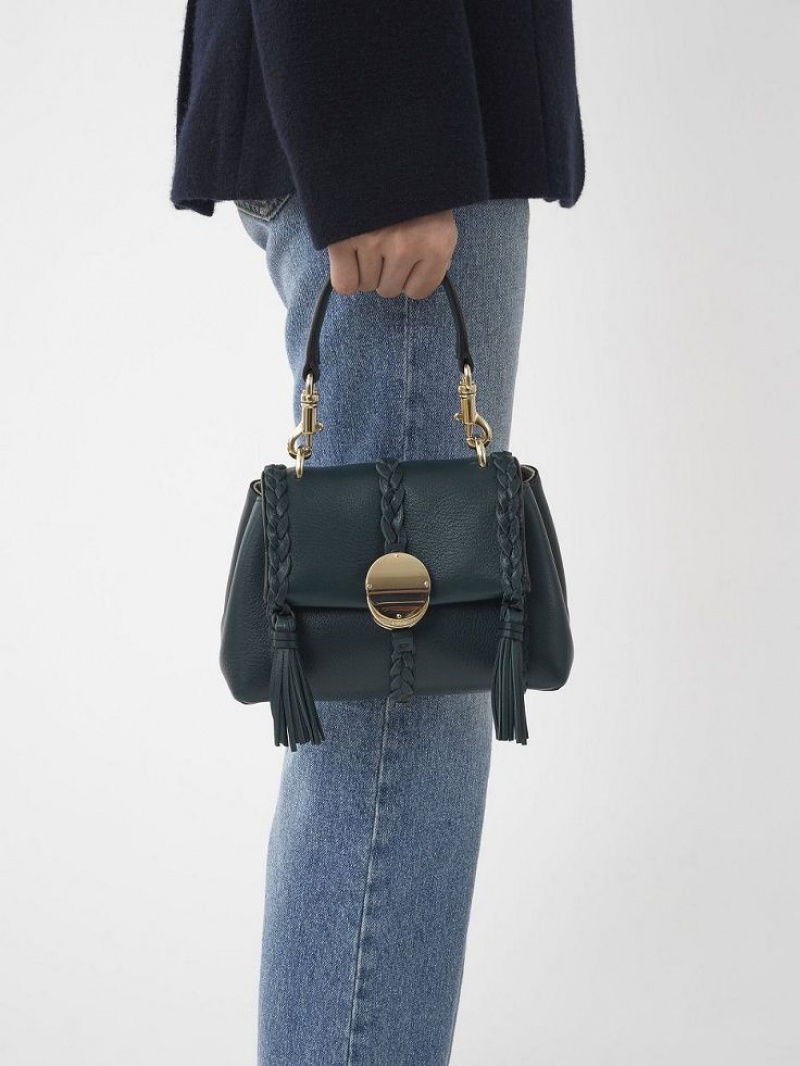 Chloe Penelope Soft Shoulder Mini Bags Teal Green | CHE-SR13682