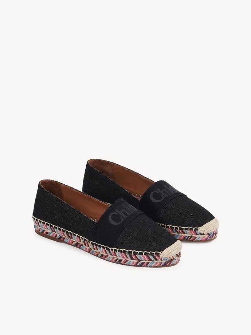 Chloe Piia Flat Espadrille Black | CHE-SR14144