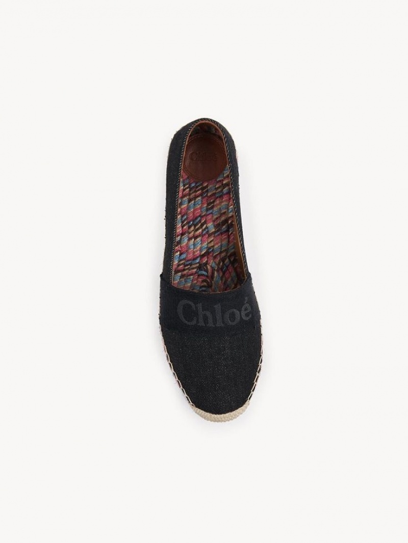 Chloe Piia Flat Espadrille Black | CHE-SR14144